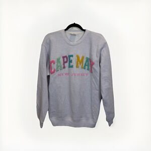 Cape May Women's Medium Pacific & Co Purple Rainbow Lettered Pullover Sweatshirt